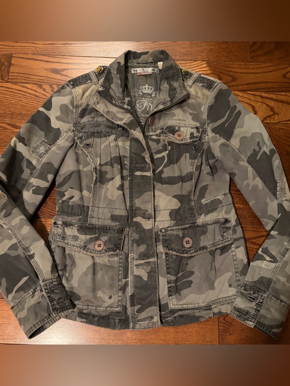 Miss Sixty Green Camo Utility Jacket Sz Small